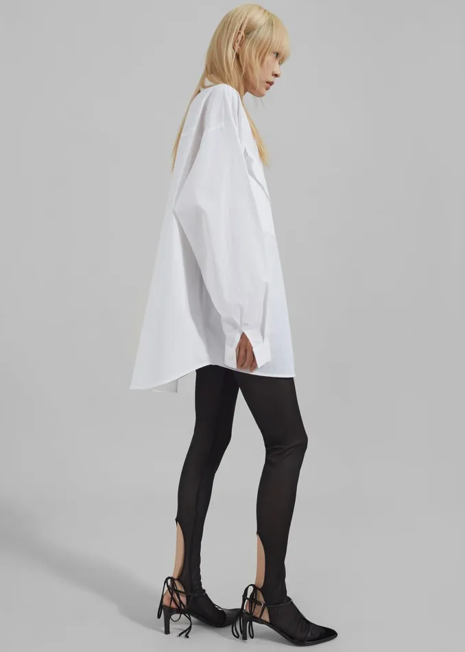 The Frankie Shop Tops Marin Button Up Utility Shirt 8211 White 8211 Women