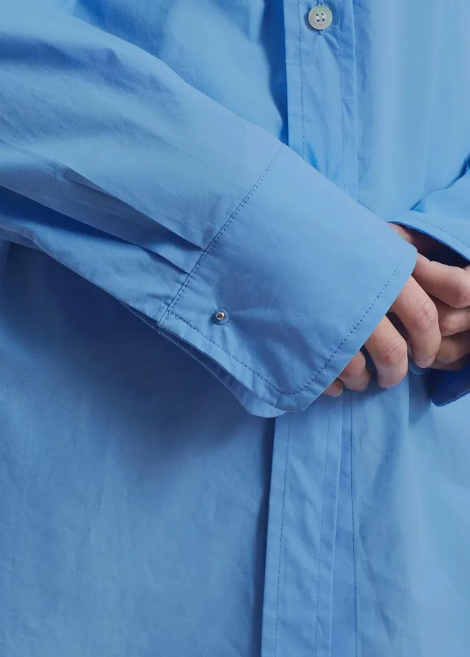 The Frankie Shop Tops Neil Button Up Shirt 8211 Blue 8211 Women