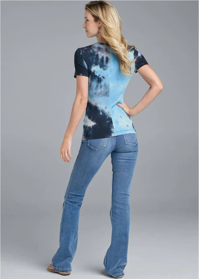 TIE DYE KNOT TWIST TOP Blue Multi Women VENUS Casual Tops