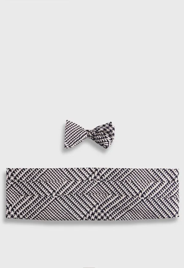Ties Mens Paulstuart Printed Silk Formal Set BlackCream