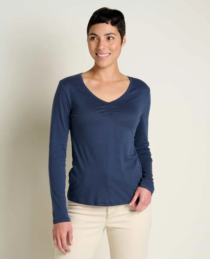 Tops and TShirts Rose Long Sleeve Tee True Navy ToadandCo Women8217s