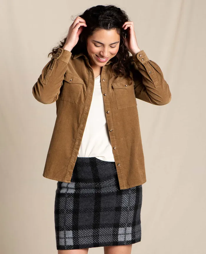 Tops and TShirts Women8217s Women8217s Scouter Cord Long Sleeve Shirt Honey Brown ToadandCo