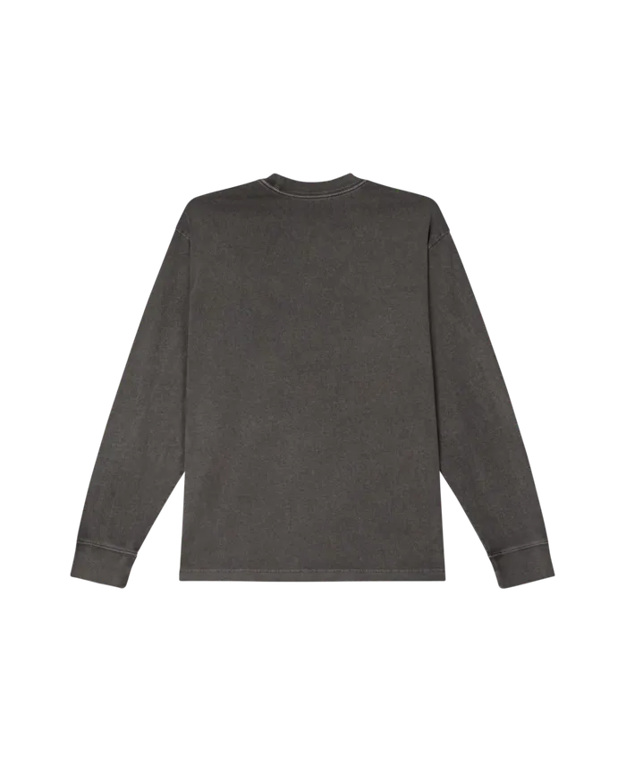 TOPS Men OBEY Clothing LOWERCASE PIGMENT LS TSHIRT Pigment Digital Black