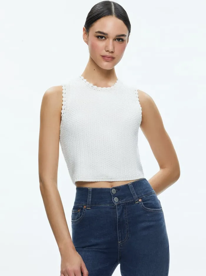 Tops Women Alice Olivia Amity Tank Soft White