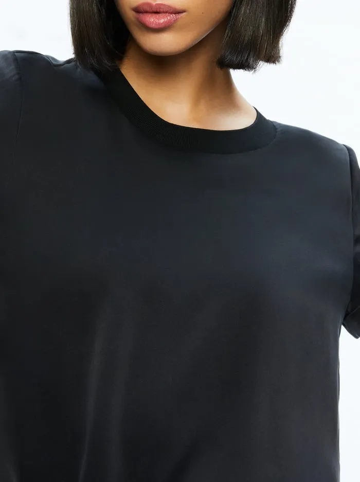 Tops Women Alice Olivia Braden Relaxed Tee Black