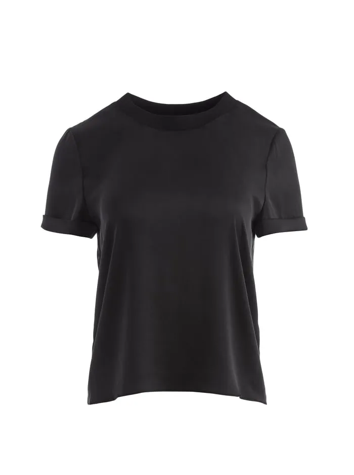 Tops Women Alice Olivia Braden Relaxed Tee Black
