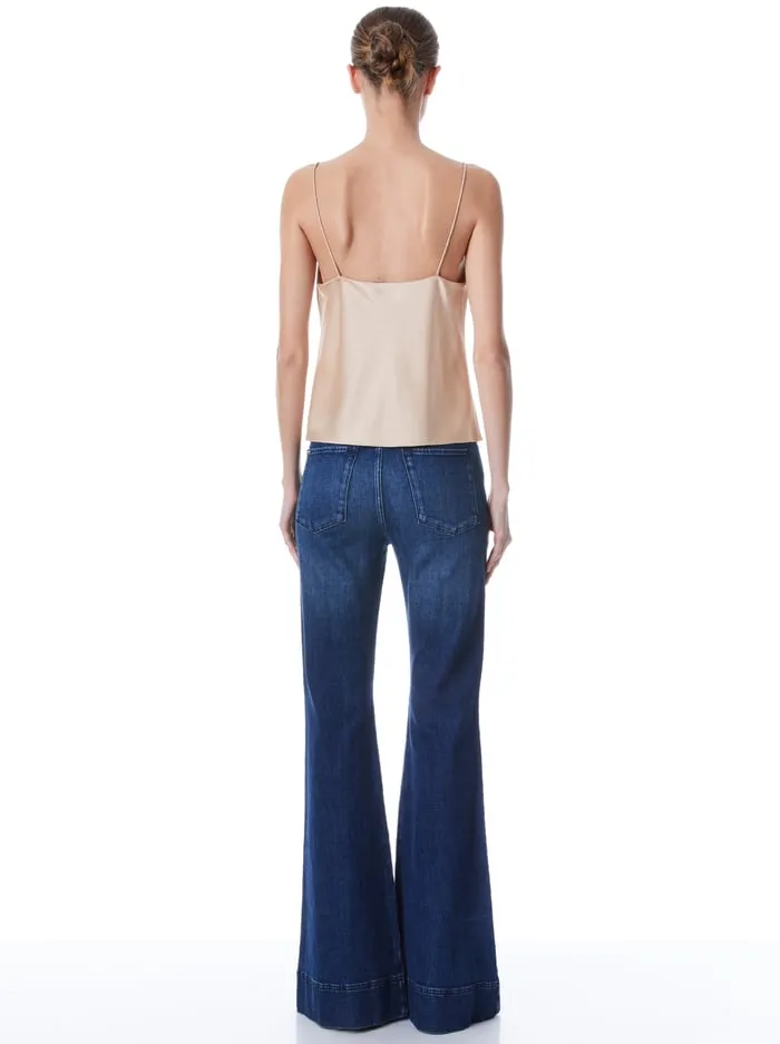 Tops Women Alice Olivia Harmon Slip Tank Almond