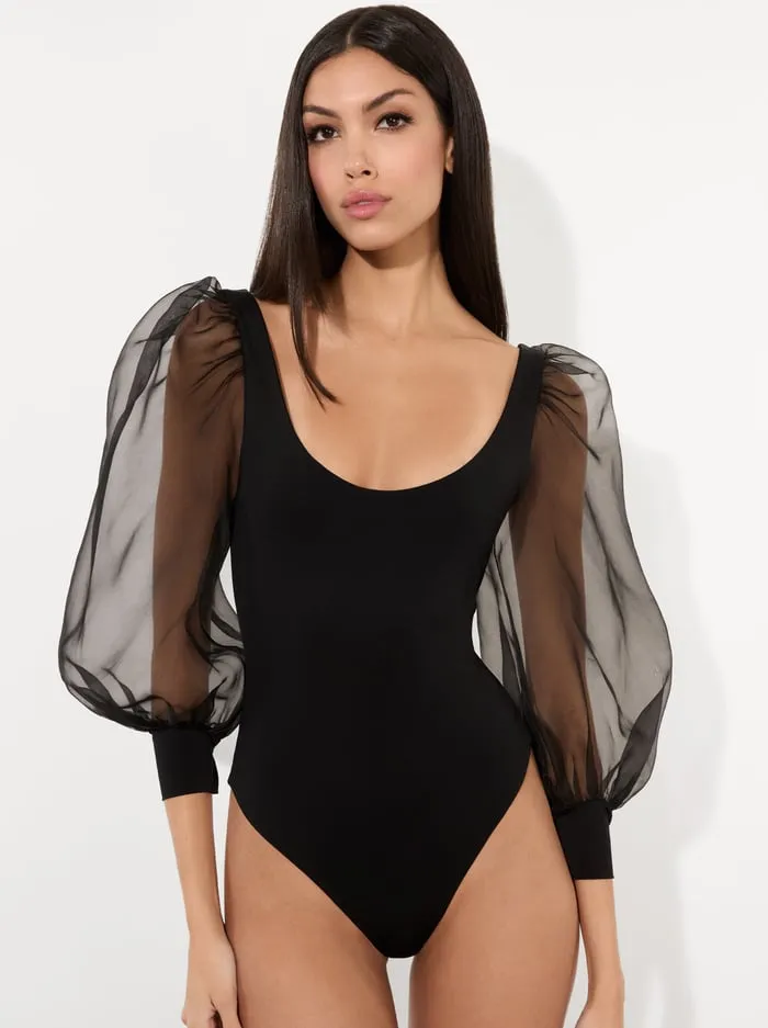 Tops Women Alice Olivia Jillianne Bodysuit Black