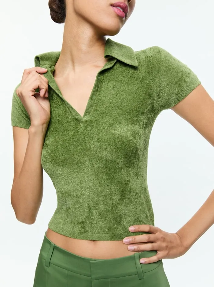 Tops Women Alice Olivia Martha Polo Avocado