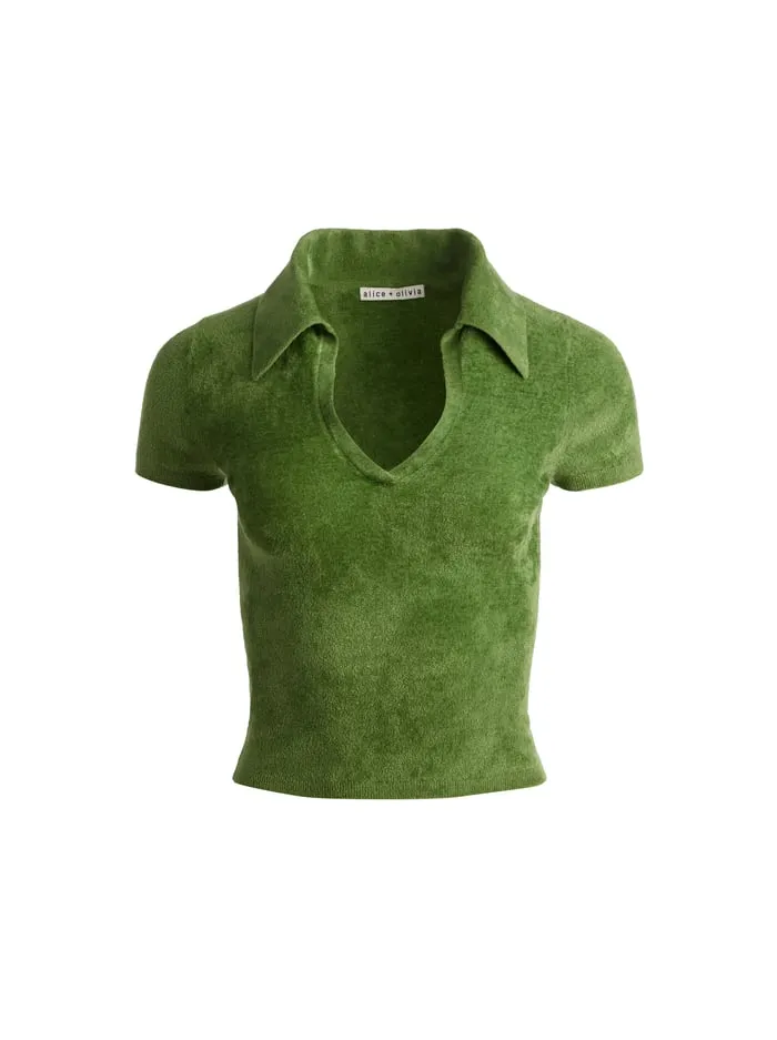Tops Women Alice Olivia Martha Polo Avocado