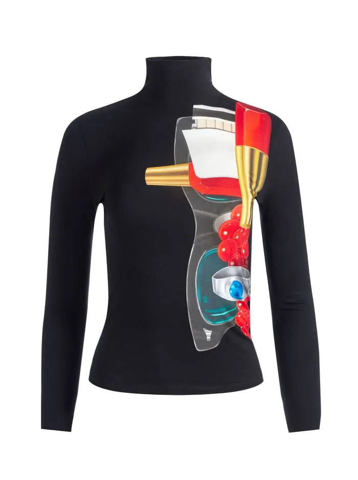 Tops Women Alice Olivia Tom Wesselmann Delaina Long Sleeve Turtleneck Top Still Life