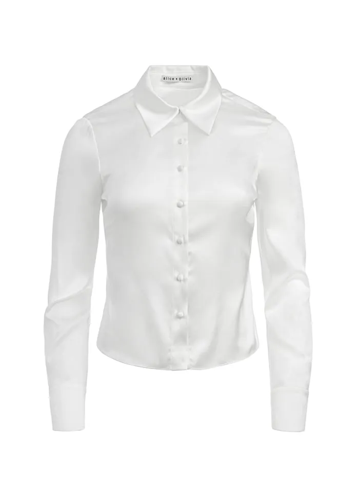 Tops Women Alice Olivia Willa Fitted Top White