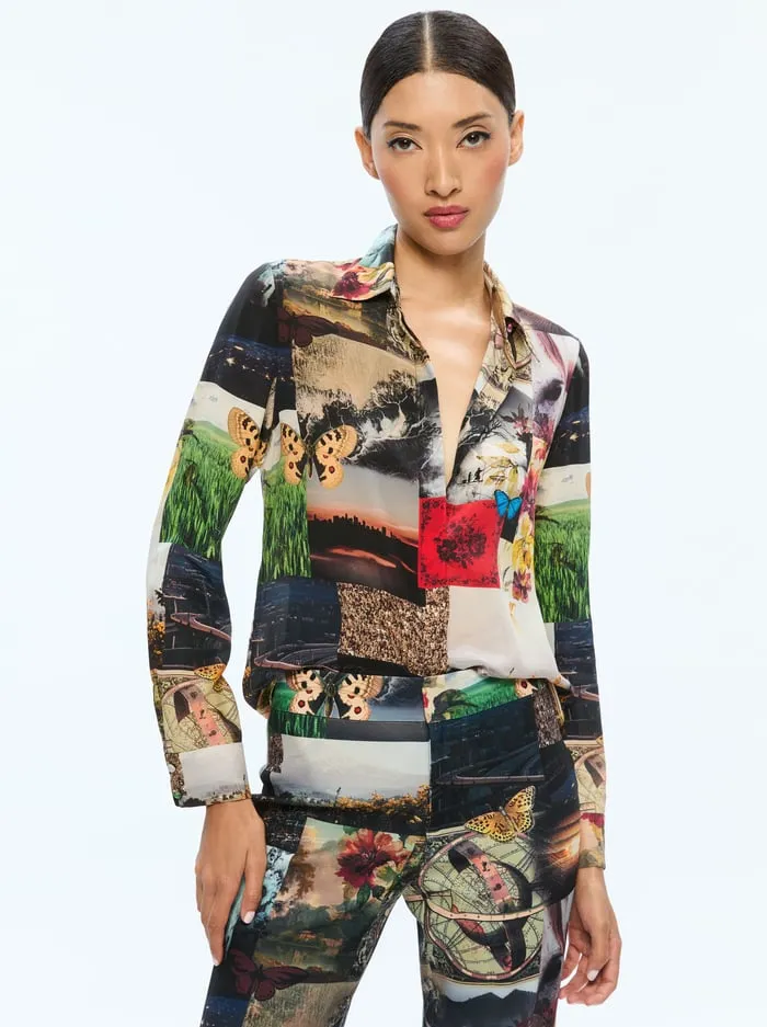 Tops Women Alice Olivia Willa Placket Top Eco Fusion
