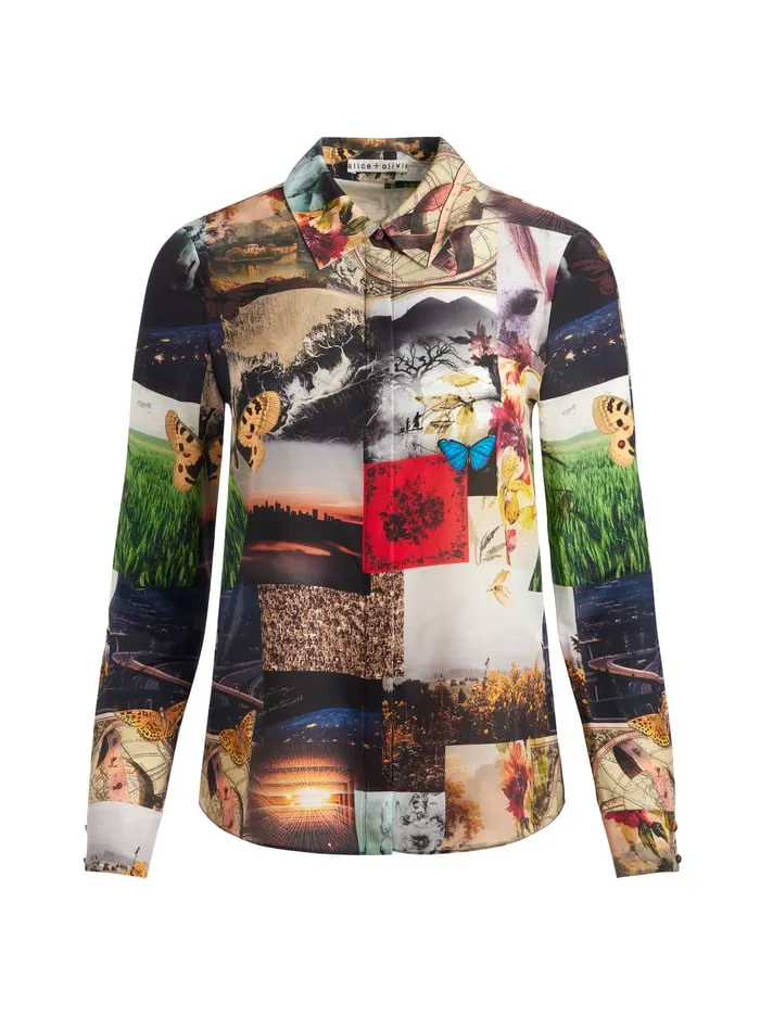 Tops Women Alice Olivia Willa Placket Top Eco Fusion