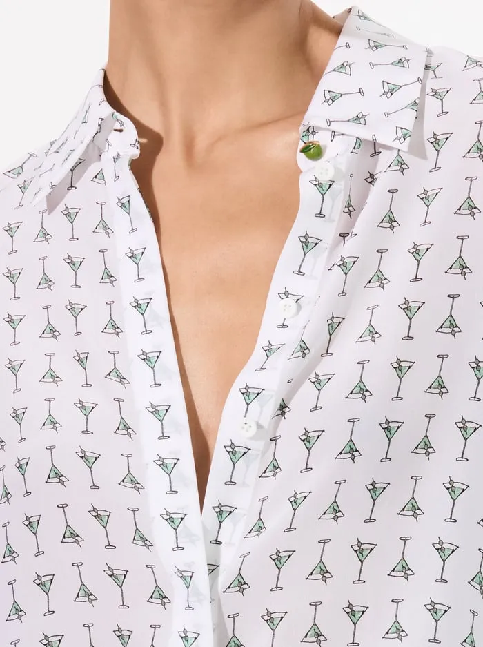 Tops Women Alice Olivia Willa Placket Top Martini Chic Off White