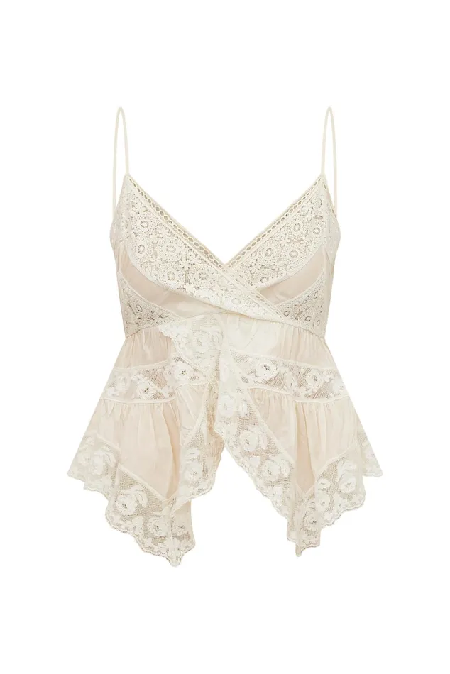 Tops Women LoveShackFancy Luschia Lace Cami Top Off White