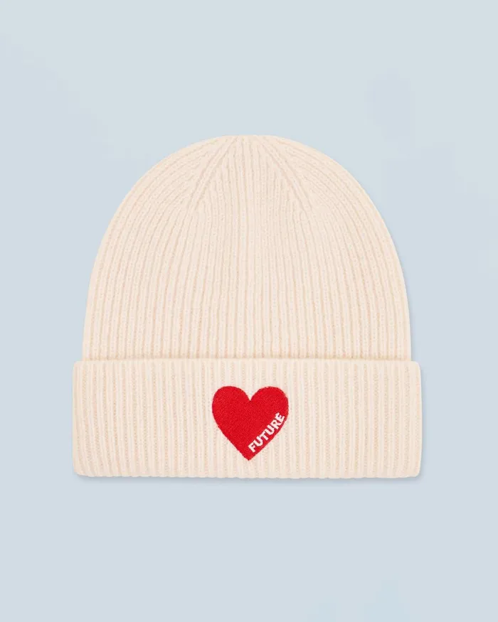 Tote Bags From Future Heart Cuffed Beanie White