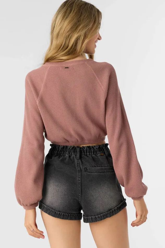 TOUR WAFFLE KNIT SLOUCHY TOP Burlwood Women O039NEILL Collections