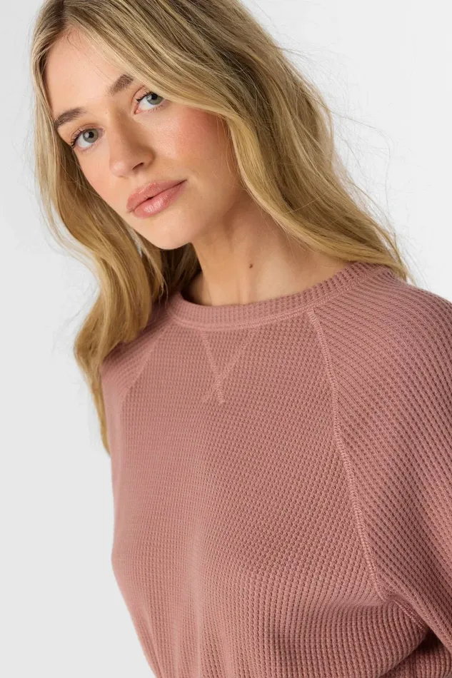 TOUR WAFFLE KNIT SLOUCHY TOP Burlwood Women O039NEILL Collections