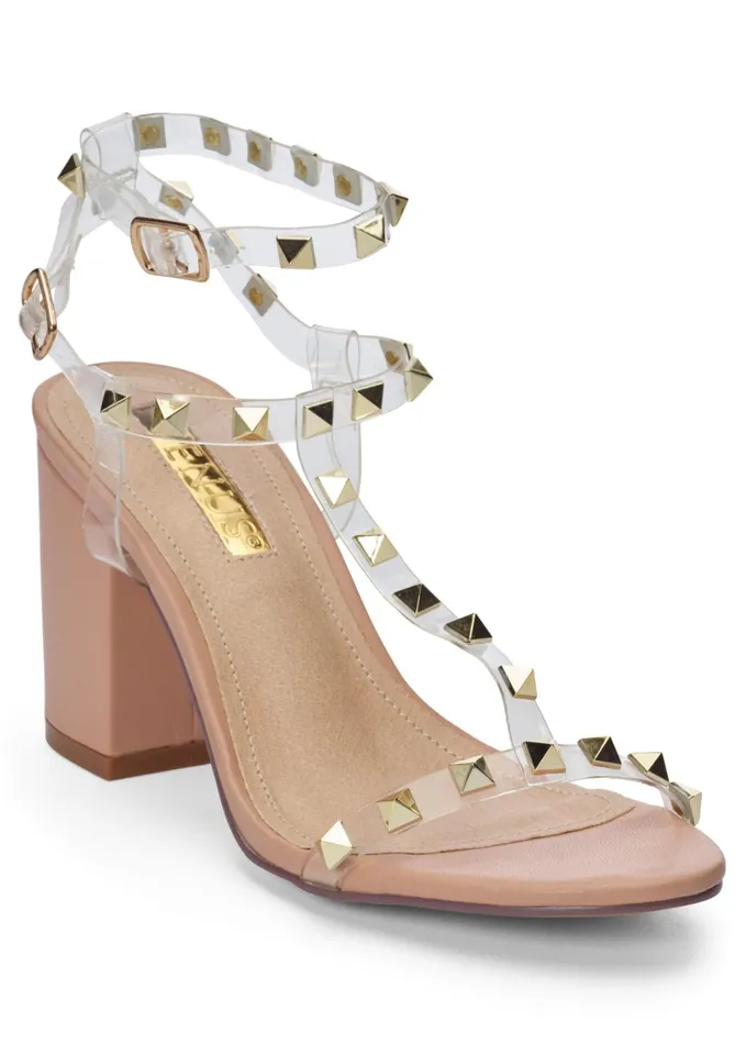 TRANSPARENT STUDDED HEELS Nude Women VENUS Sandals and Wedges