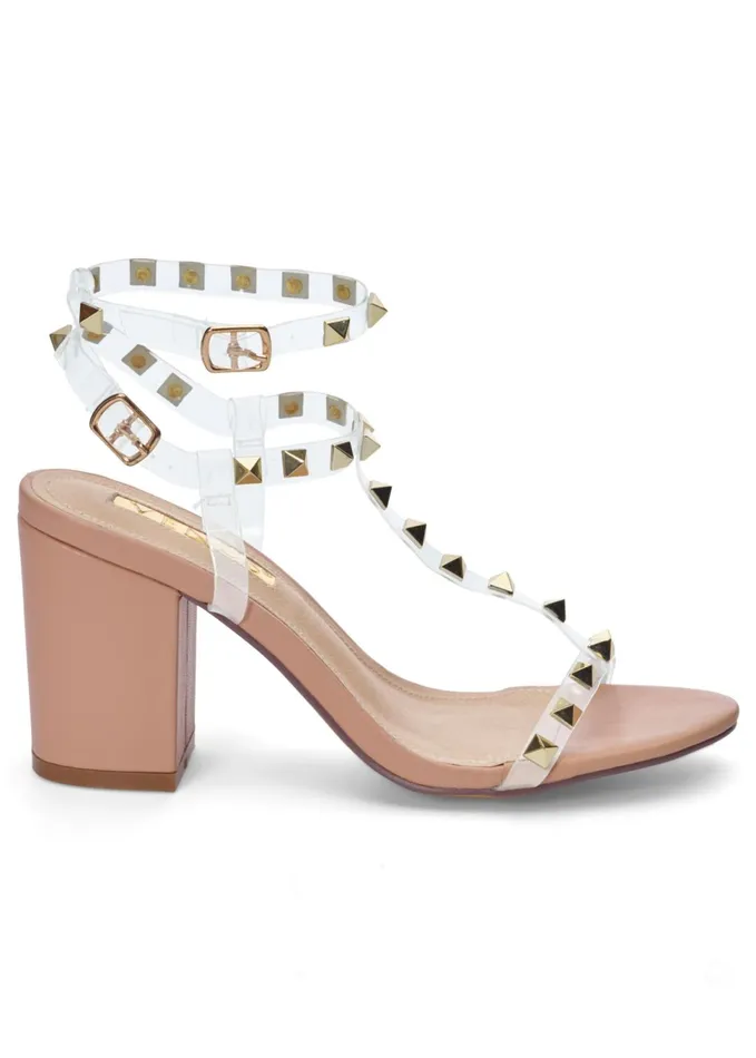 TRANSPARENT STUDDED HEELS Nude Women VENUS Sandals and Wedges