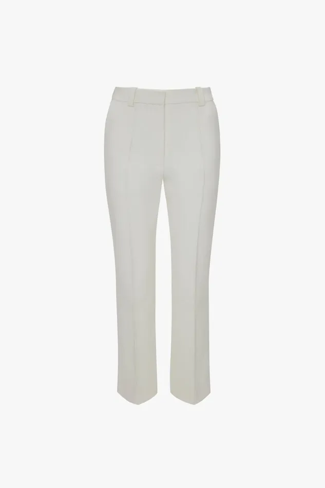 Trousers and Shorts Women Victoria Beckham Cropped Kick Trouser In Ivory