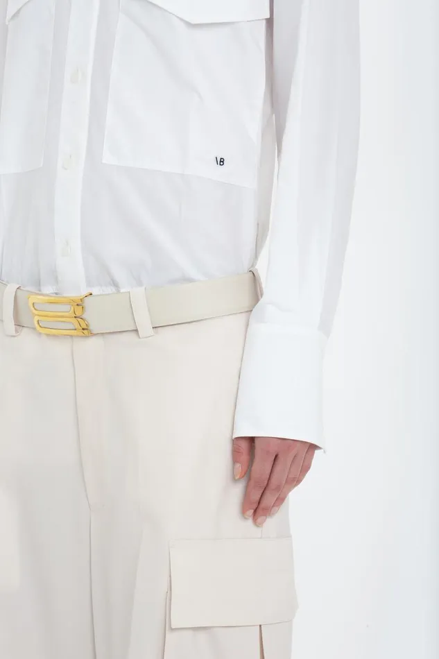 Trousers and Shorts Women Victoria Beckham Relaxed Cargo Trouser In Bone Trousers and Shorts Women Victoria Beckham Relaxed Cargo Trouser In Bone