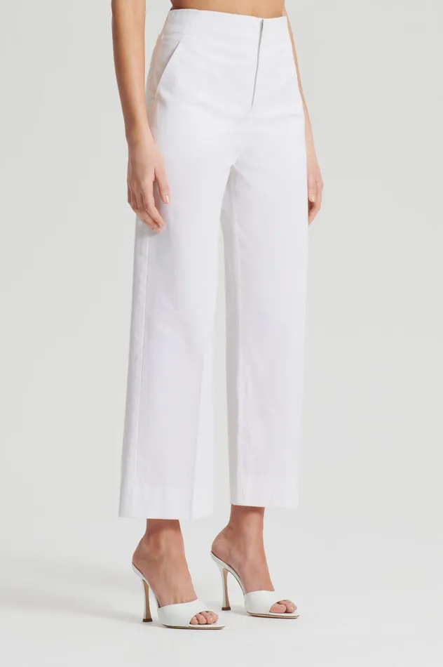 Trousers Women Scanlan Theodore SATEEN CROPPED WIDE LEG TROUSER White Trousers Women Scanlan Theodore SATEEN CROPPED WIDE LEG TROUSER White