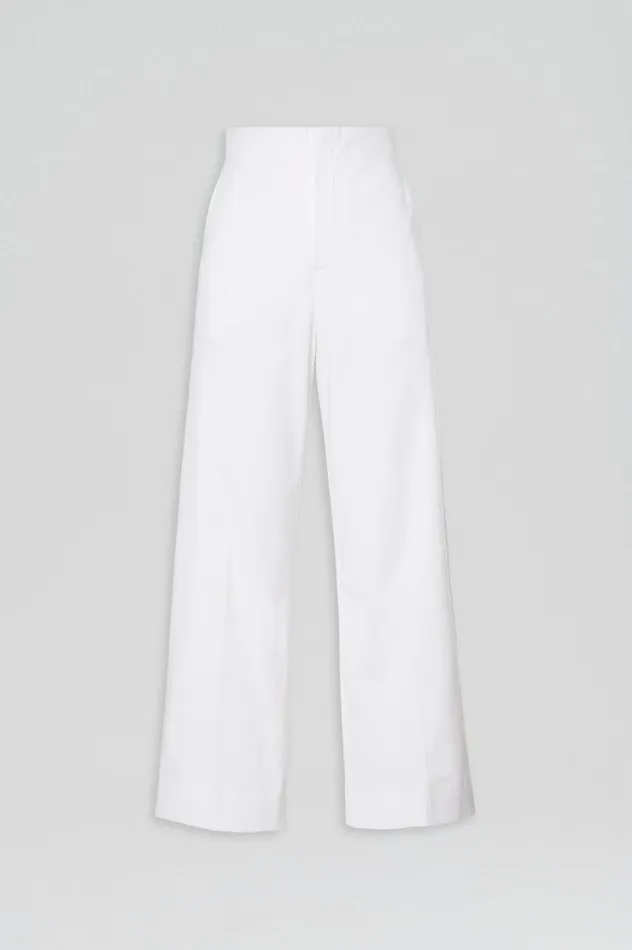 Trousers Women Scanlan Theodore SATEEN CROPPED WIDE LEG TROUSER White Trousers Women Scanlan Theodore SATEEN CROPPED WIDE LEG TROUSER White