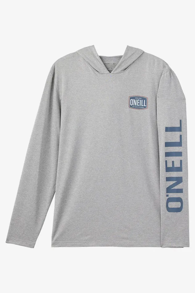 TRVLR UPF HOODED SNAP LONG SLEEVE PULLOVER Heather Grey Men O039NEILL Featured
