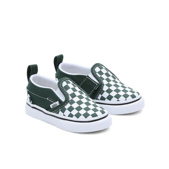 Vans Classics Kids Toddler Checkerboard SlipOn Hook And Loop Shoes 14 Years Green