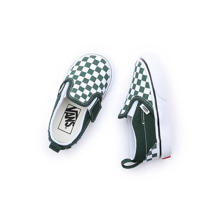 Vans Classics Kids Toddler Checkerboard SlipOn Hook And Loop Shoes 14 Years Green