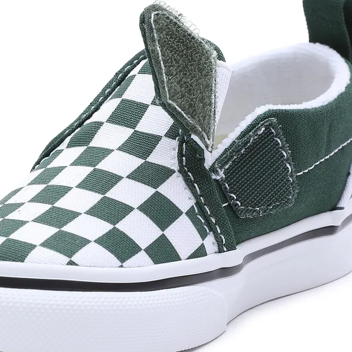 Vans Classics Kids Toddler Checkerboard SlipOn Hook And Loop Shoes 14 Years Green