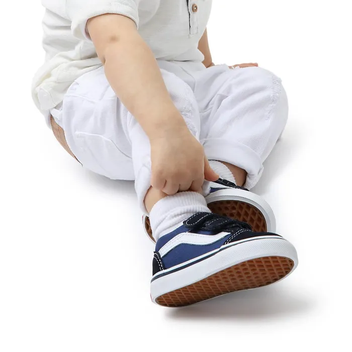Vans Classics Kids Toddler Old Skool Hook And Loop Shoes 14 Years Blue