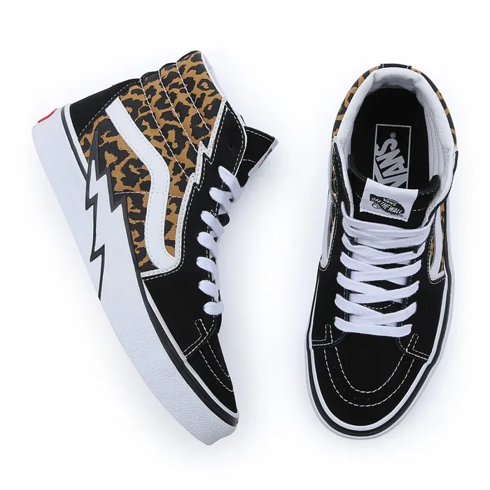 Vans HiTop Shoes Men Leopard Sk8Hi Bolt Shoes Black