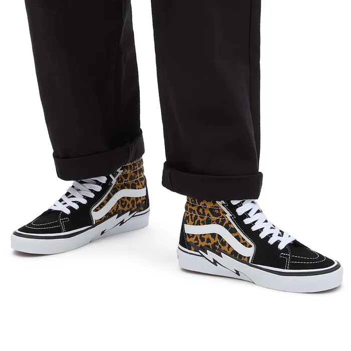 Vans HiTop Shoes Men Leopard Sk8Hi Bolt Shoes Black