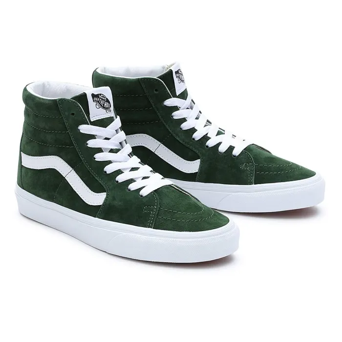 Vans HiTop Shoes Women Pig Suede Sk8Hi Shoes Green