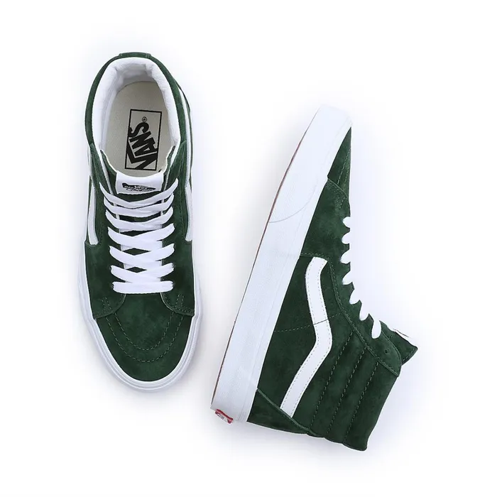 Vans HiTop Shoes Women Pig Suede Sk8Hi Shoes Green