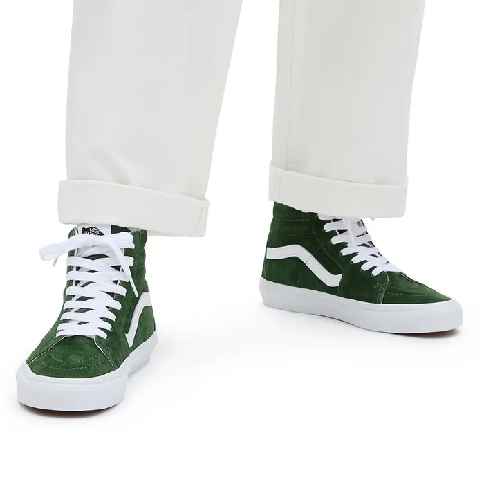 Vans HiTop Shoes Women Pig Suede Sk8Hi Shoes Green