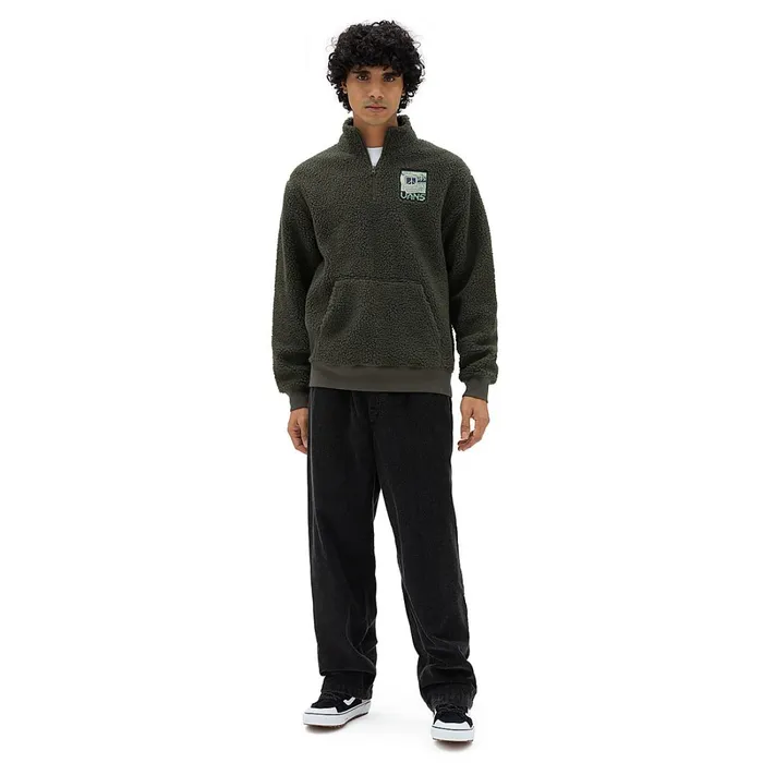 Vans Hoodies and Sweatshirts Men Martin Sherpa Q Zip Sherpa Fleece Green