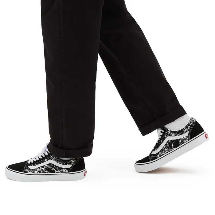 Vans Lowtop Shoes Women Flames Old Skool Shoes Black