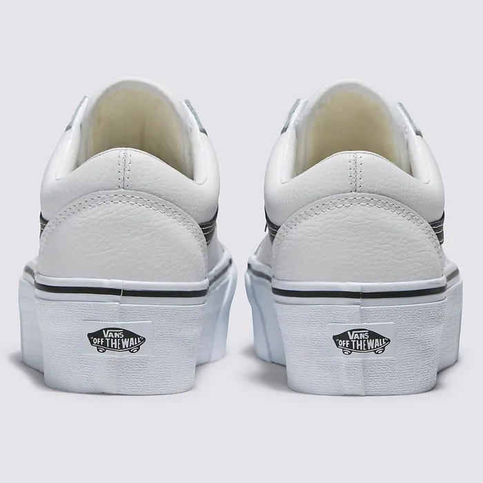 Vans Lowtop Shoes Women Old Skool Stackform Leather Shoes White