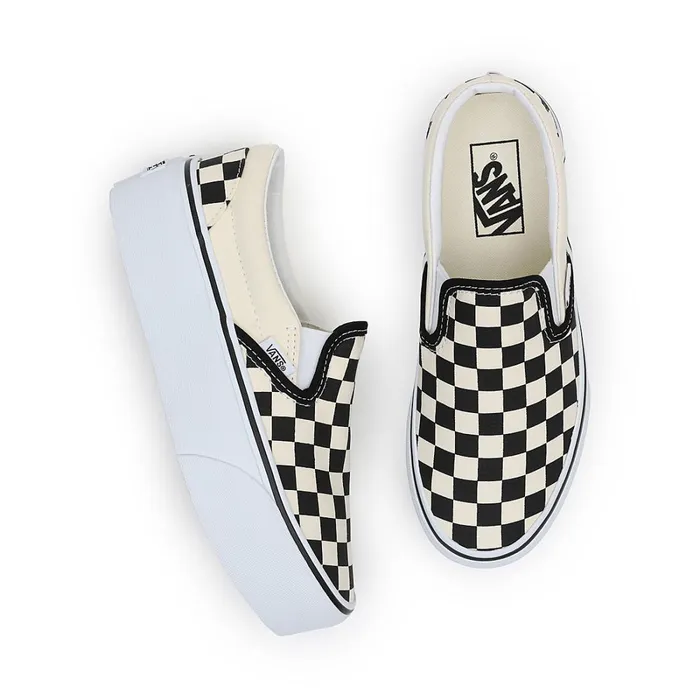 Vans Platform Shoes Women Classic SlipOn Stackform Shoes Black White
