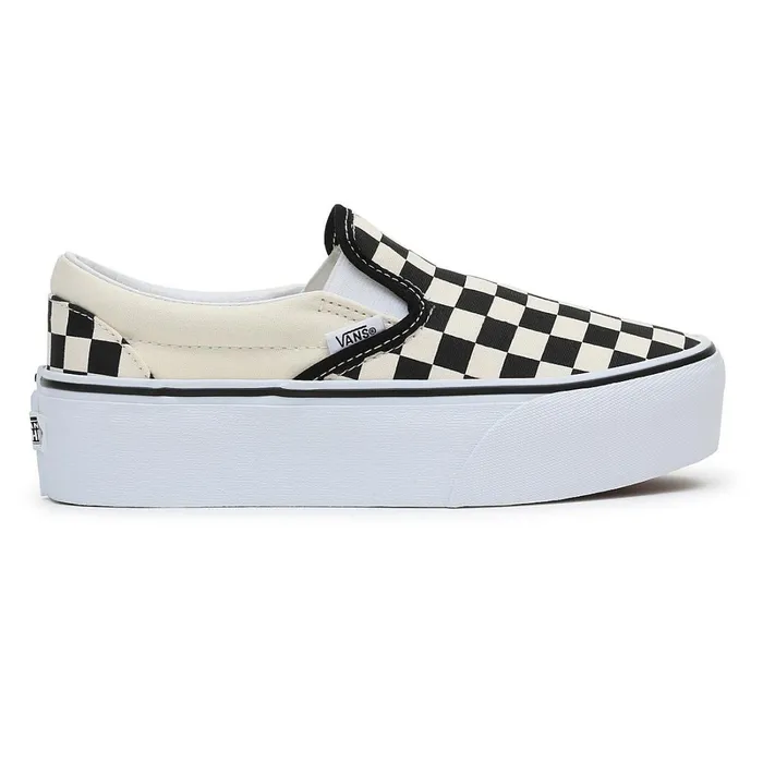 Vans Platform Shoes Women Classic SlipOn Stackform Shoes Black White