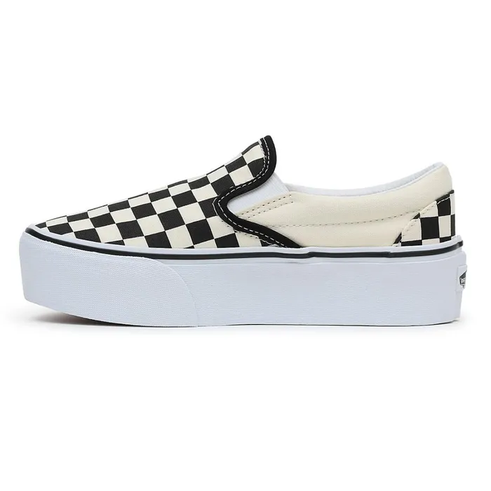 Vans Platform Shoes Women Classic SlipOn Stackform Shoes Black White