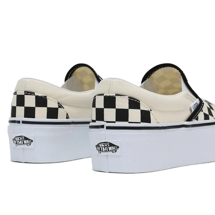 Vans Platform Shoes Women Classic SlipOn Stackform Shoes Black White