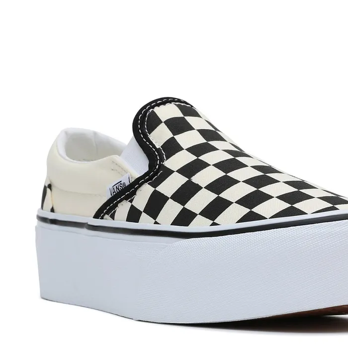 Vans Platform Shoes Women Classic SlipOn Stackform Shoes Black White
