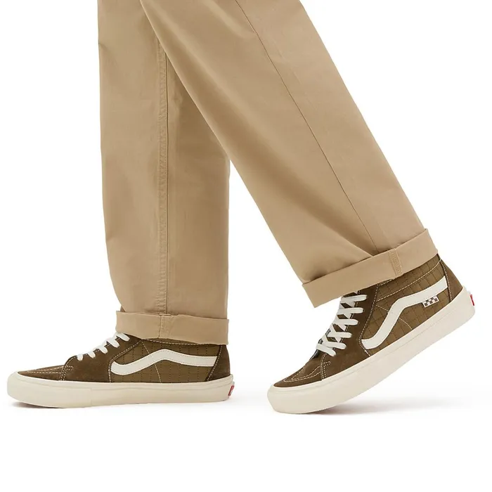 Vans Skate Shoes Men Quilted Skate Sk8Hi Shoes Brown