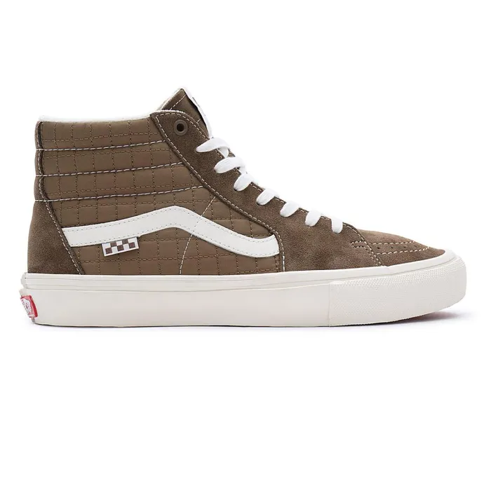 Vans Skate Shoes Men Quilted Skate Sk8Hi Shoes Brown