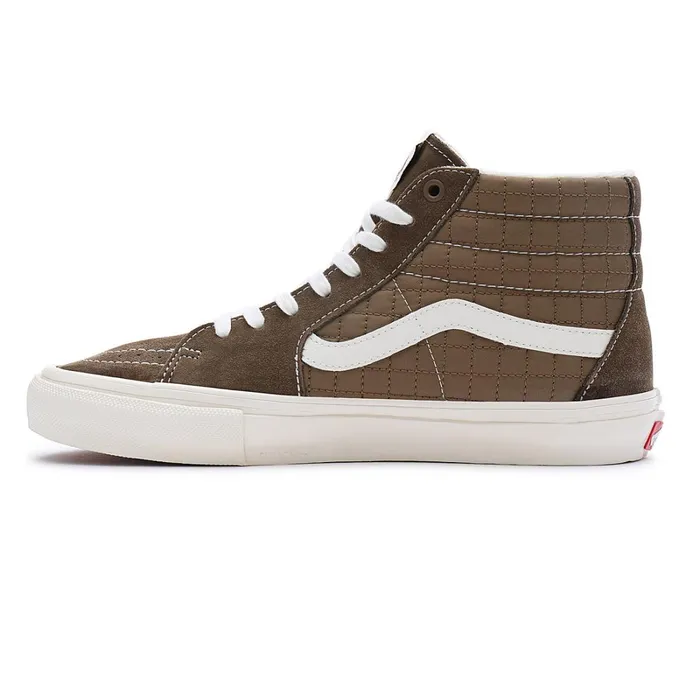 Vans Skate Shoes Men Quilted Skate Sk8Hi Shoes Brown